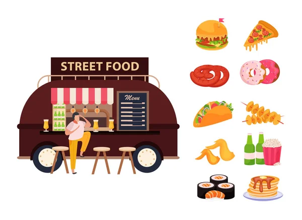 Street Food Concept — Stock Vector