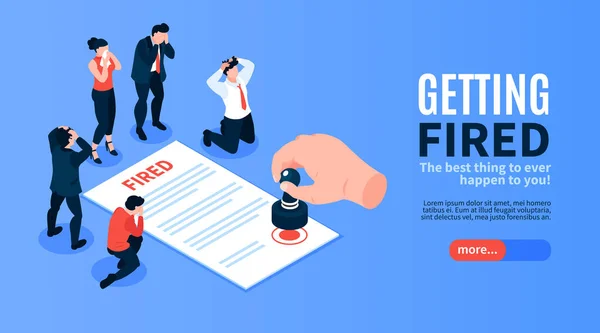 Getting Fired Horizontal Banner — Stock Vector