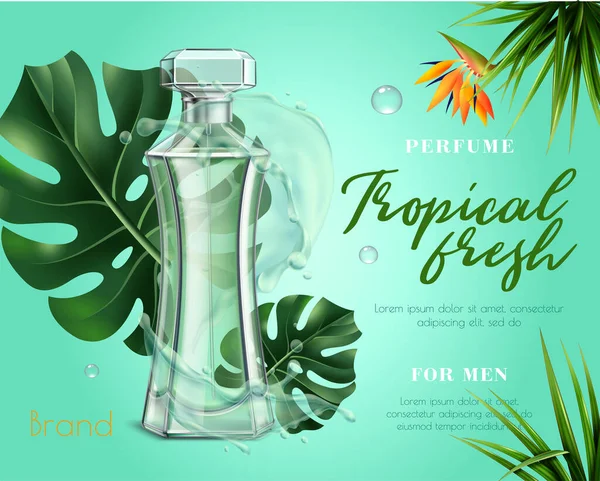 Реалістичні парфуми Реклама — стоковий вектор