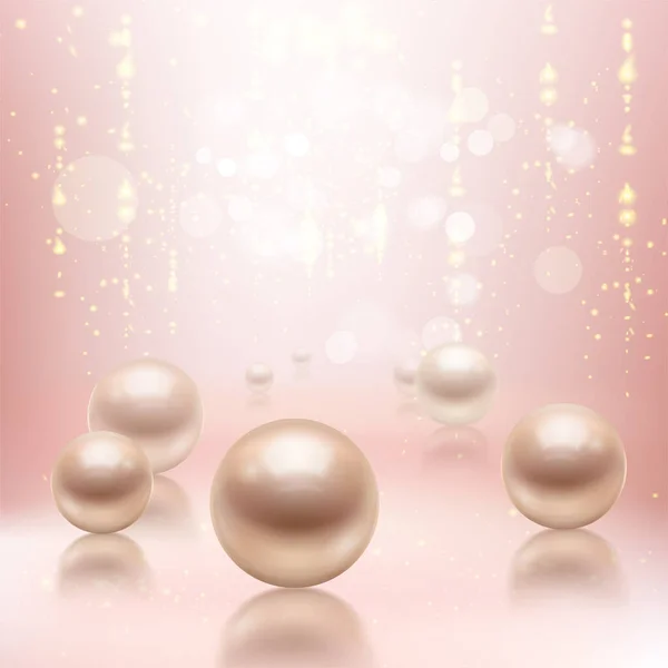 Perles de perles fond réaliste — Image vectorielle