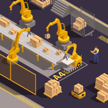 Depo Robotları Isometric Element 