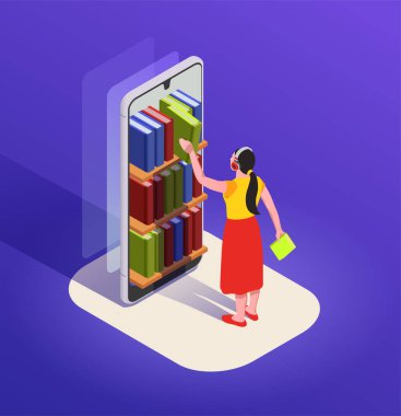 Akıllı Telefon Kitaplığı Isometric Beste