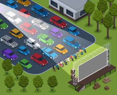 Isometric Sineması Açık Hava Kompozisyonu