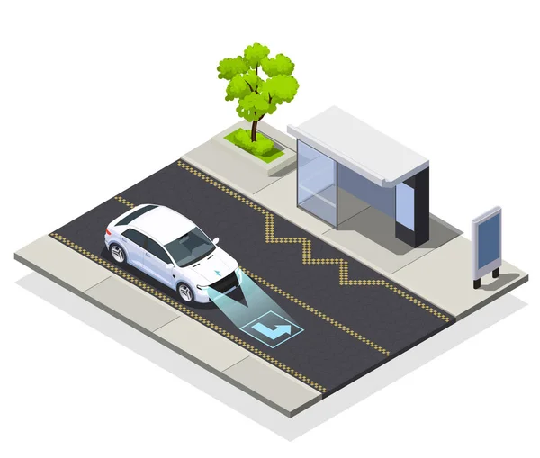 Composición de tráfico de ciudad inteligente — Vector de stock