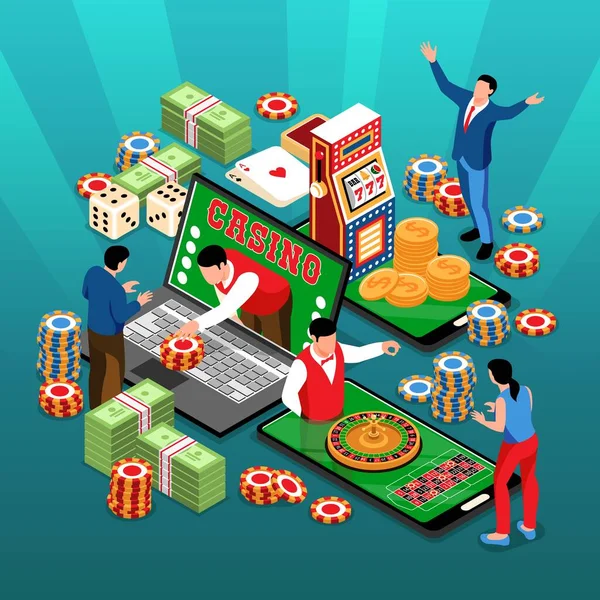 Casino de jeu en ligne Composition — Image vectorielle
