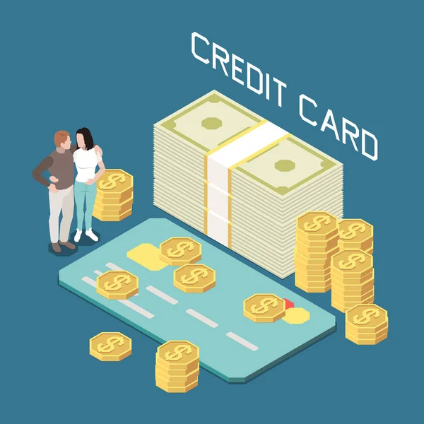 Ισομετρική σύνθεση δανείου με πιστωτική κάρτα — Διανυσματικό Αρχείο