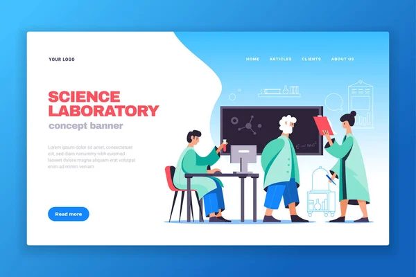 Science Laboratory Web Banner — Stock Vector