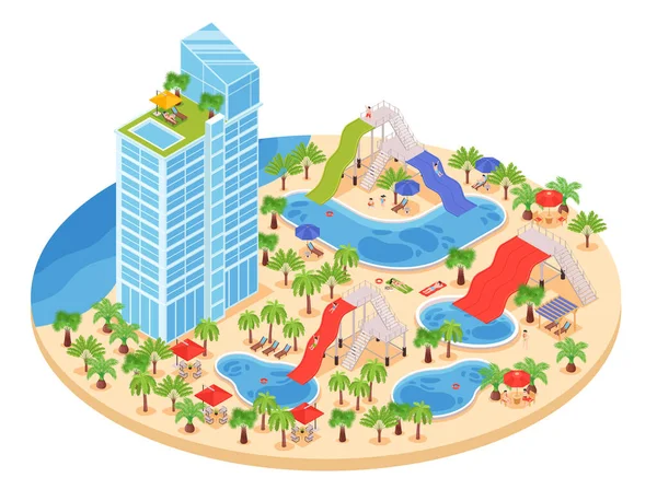 A vízipark kerek összetétele — Stock Vector