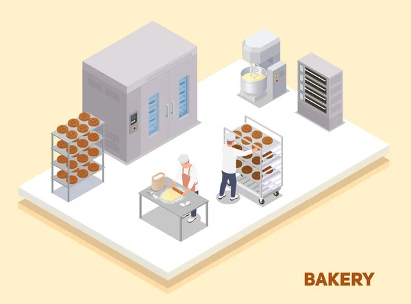 Isometrische Zusammensetzung der Bäckerei — Stockvektor
