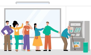 ATM Kuyruğu Düz Kompozisyonu