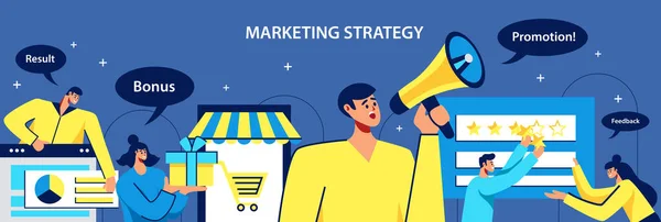 Ilustração plana de marketing —  Vetores de Stock