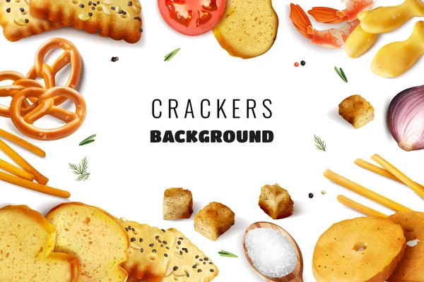 Crackers quadro realista — Vetor de Stock