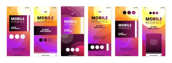 Modèle d'interface mobile Ui Web App Design Set — Image vectorielle