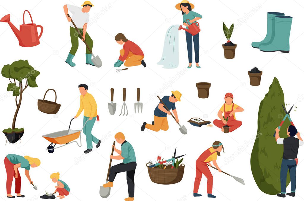 Gardening Flat Icon Set