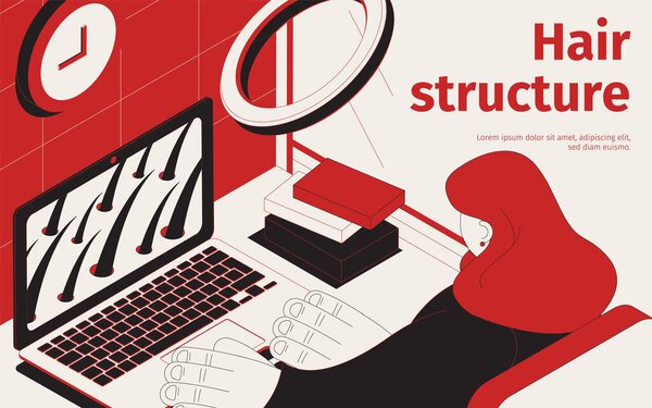 Изометрический фон структуры волос