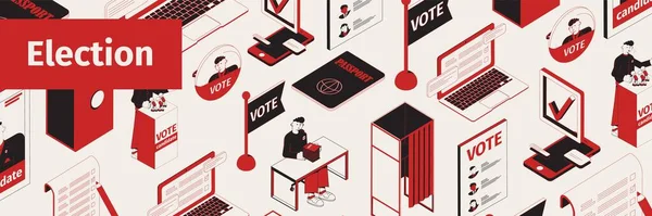 En-tête de site isométrique d'élection — Image vectorielle