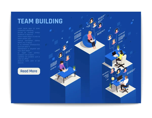 Team Building Online Background —  Vetores de Stock