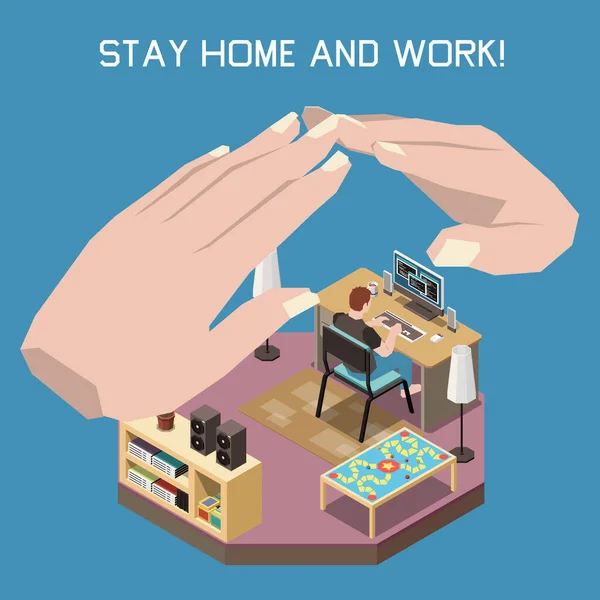 家にいて仕事のコンセプト — ストックベクタ