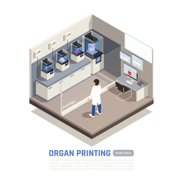 Ισομετρική σύνθεση εκτυπωτή 3D — Διανυσματικό Αρχείο