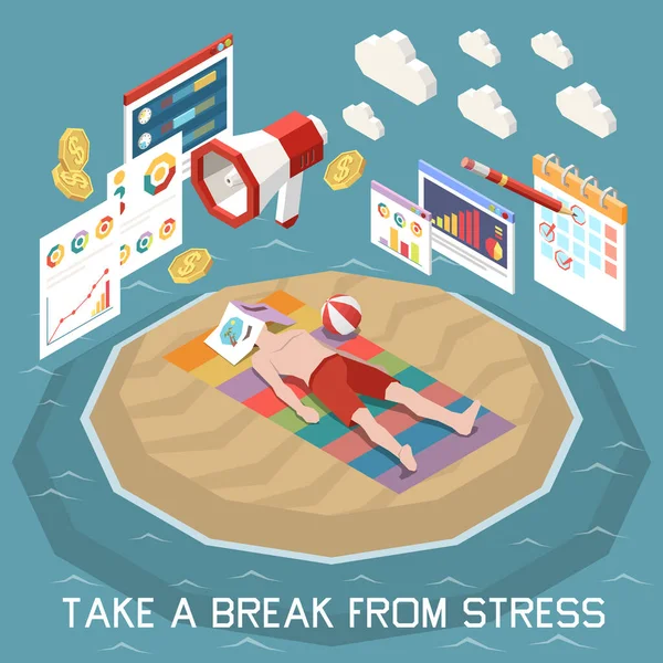 Stress Management en Ontspanning Concept — Stockvector