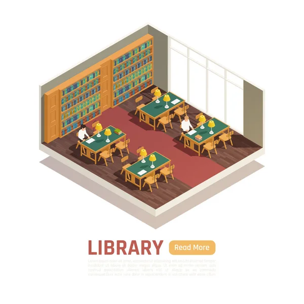 Ilustración de la biblioteca de secundaria — Archivo Imágenes Vectoriales