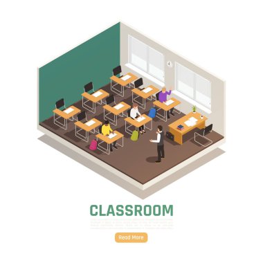 Lise Sınıfı Isometric Kompozisyon