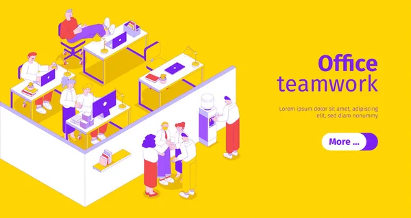 Business  Office Teamwork Banner — Stockvektor