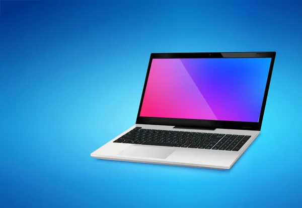 Laptop Mockup fundo realista —  Vetores de Stock