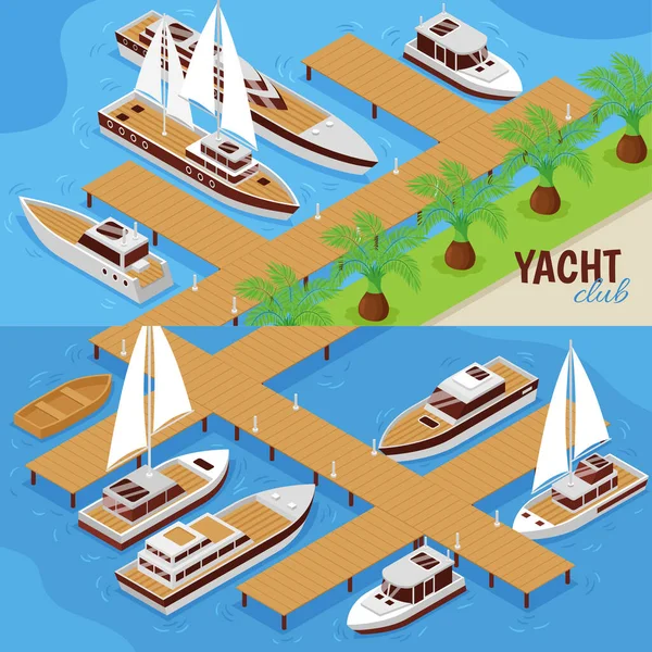 Yacht Club Banners — Vetor de Stock