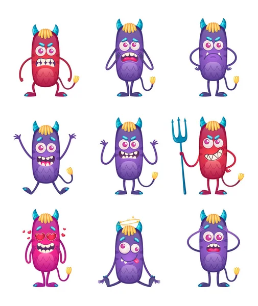 Neon Beasts Emoticon Set — Stockvector