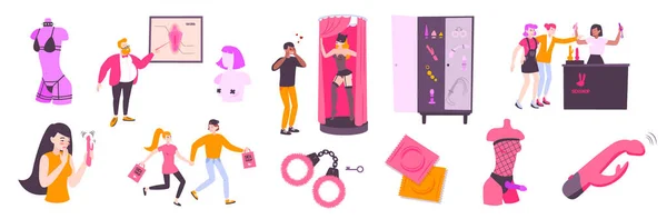 Ensemble d'icônes Sex Shop — Image vectorielle