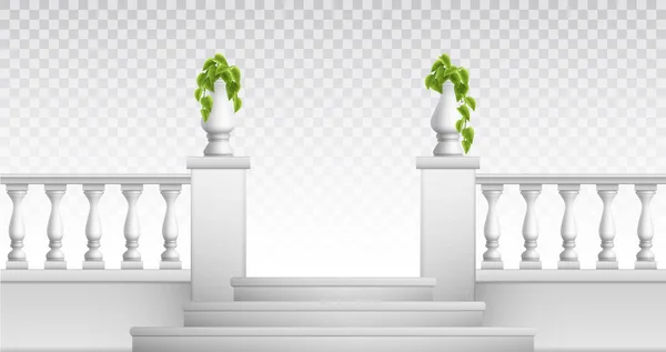 Balustráda s dekorativními vázami — Stockový vektor