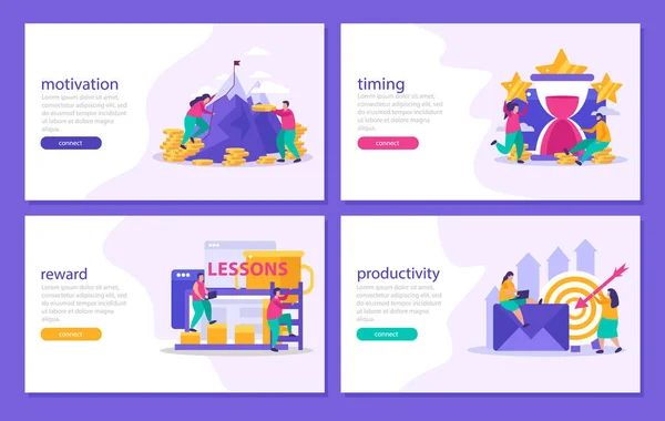 Business Gamification 2x2 Ontwerp Concept — Stockvector
