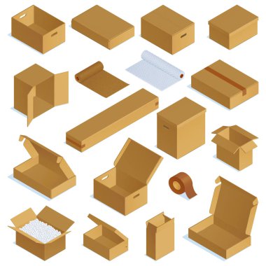 Isometric Karton Kutular Ayarlandı