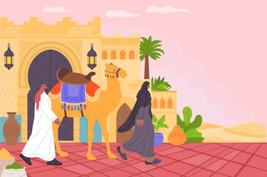 Düz El Canlı Arap Kültürü ve Çöl Hayatı Çizimi