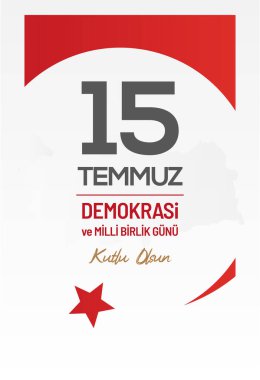 15 Temmuz demokrasi ve milli birlik günüdür. Vektör illüstrasyonu.