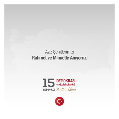 15 Temmuz demokrasi ve milli birlik günüdür. Vektör illüstrasyonu.