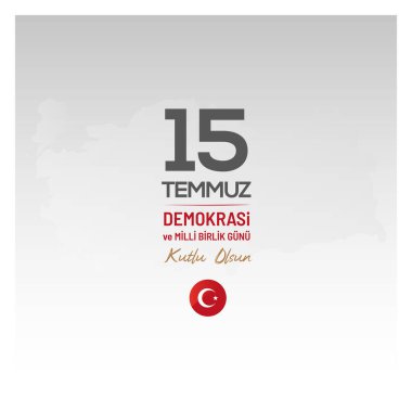 15 Temmuz demokrasi ve milli birlik günüdür. Vektör illüstrasyonu.