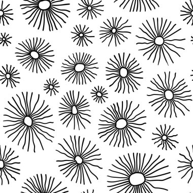 Vektör desen tek renkli organik radyal hücrelerde