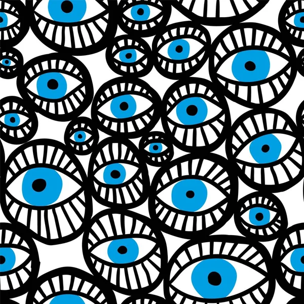 mavi gözlü soyut vektör seamless modeli