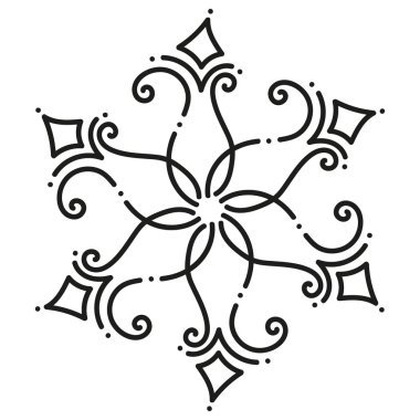 siyah ve beyaz yuvarlak simetrik Altıgen karo