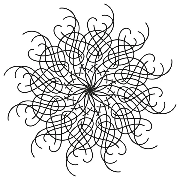 siyah ve beyaz yuvarlak simetrik süslü mandala