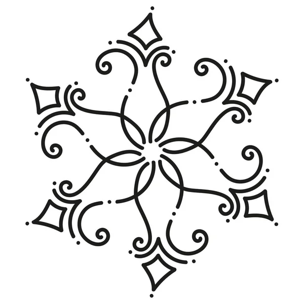 Azulejo hexagonal simétrico redondo blanco y negro — Vector de stock