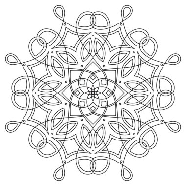 siyah ve beyaz yuvarlak simetrik arabesk tasarım. fantezi dekoratif Mandala