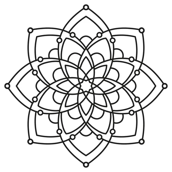 siyah ve beyaz yuvarlak simetrik desen. fantezi dekoratif Mandala