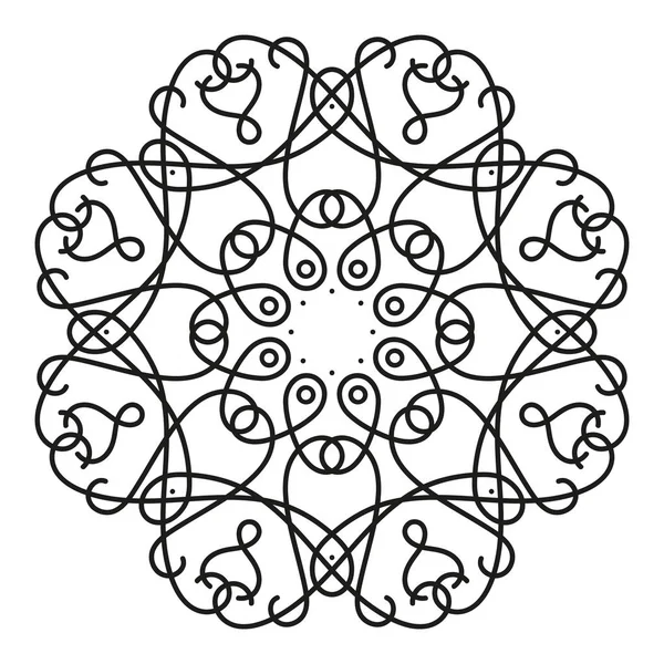 siyah ve beyaz yuvarlak simetrik desen. fantezi dekoratif Mandala