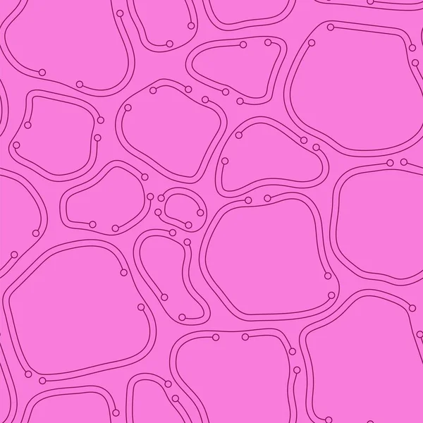 Rosatöne chaotisch geordnet abstrakte nahtlose Muster. Organische Zellen mit dünnen Linien — Stockvektor