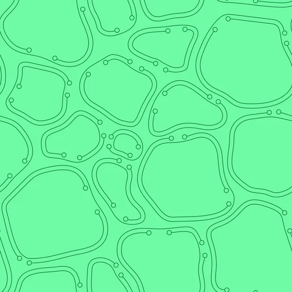 Chaotische abstrakte nahtlose Muster. grüne Vektortextur. Organische Zellen mit dünnen Linien — Stockvektor