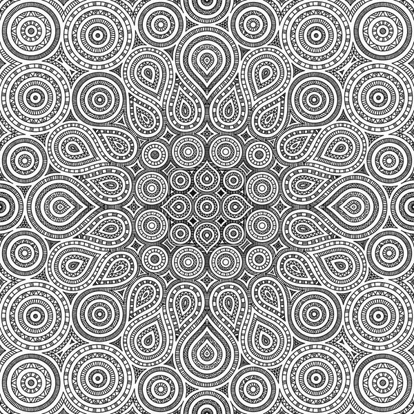 etnik sorunsuz hipnotize desen. elle çizilmiş çizgilerle sonsuz çizgiler ve daireler