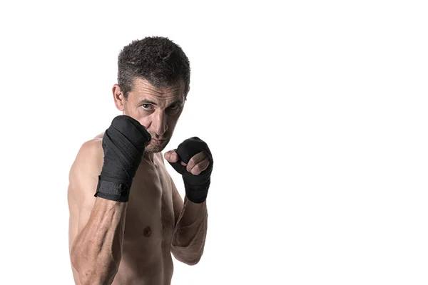 Muay thai of kickbox vechter in verschillende houdingen — Stockfoto